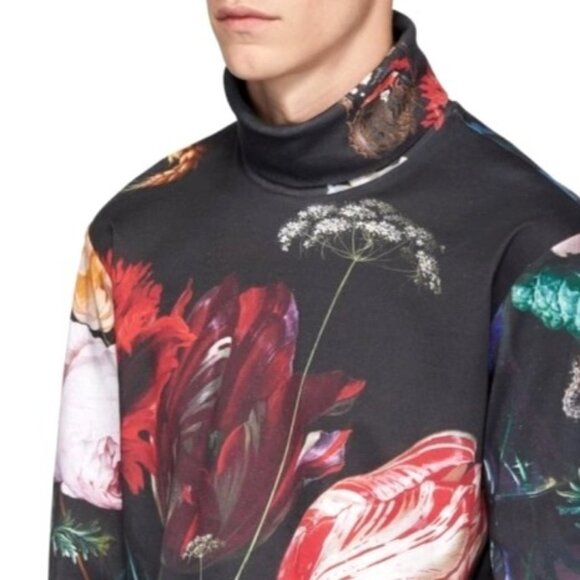 PAUL SMITH Multicolor Floral New Masters Turtleneck S Leopard Print Long Sleeve - Picture 5 of 9